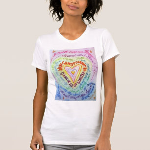 Camiseta cardíaca con cáncer de arcoiris (anverso)