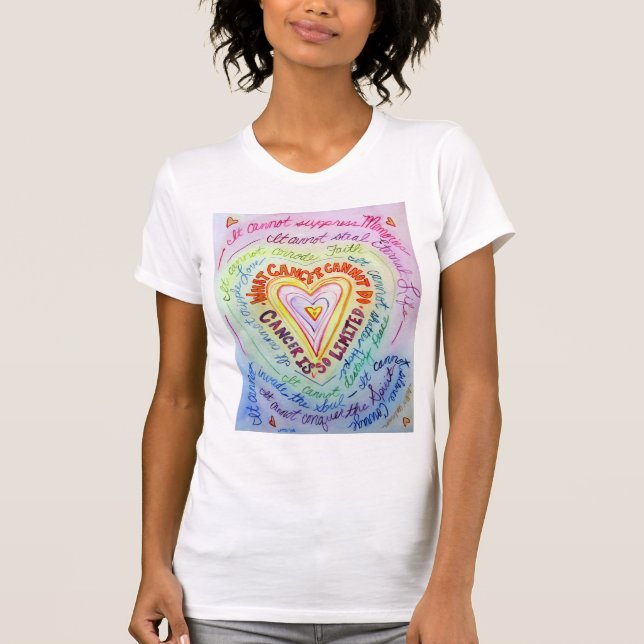 Camiseta cardíaca con cáncer de arcoiris (anverso) (Anverso)