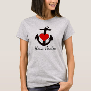 Camiseta cardíaca de ancla de Cuva Nueva Escocia