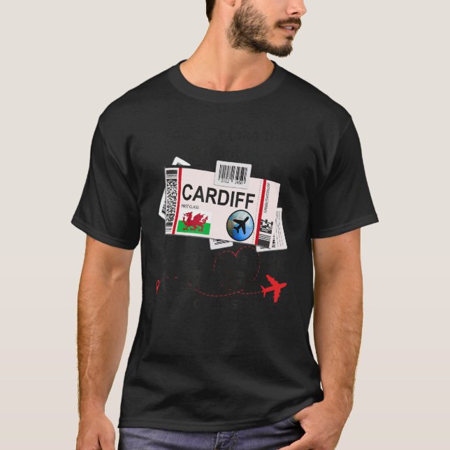 Camiseta Cardiff Girl  Cardiff Boarding Pass  Cardiff (Anverso)