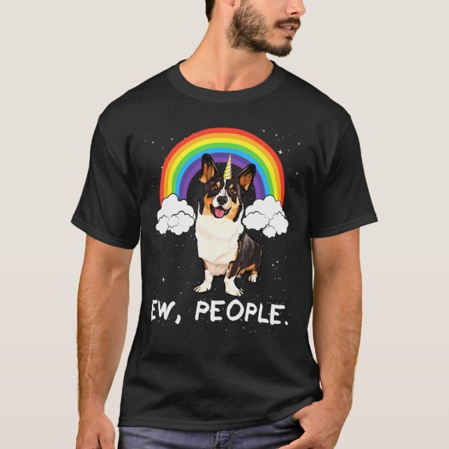 Camiseta Cardigan arcoiris Corgi Gales Unas Personas Perro  (Anverso)