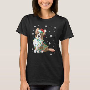 Camiseta Cardigan Welsh Corgi Envuelto En Navidades Luces D