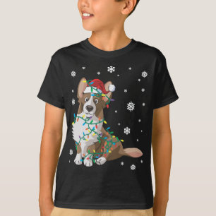 Camiseta Cardigan Welsh Corgi Envuelto En Navidades Luces D