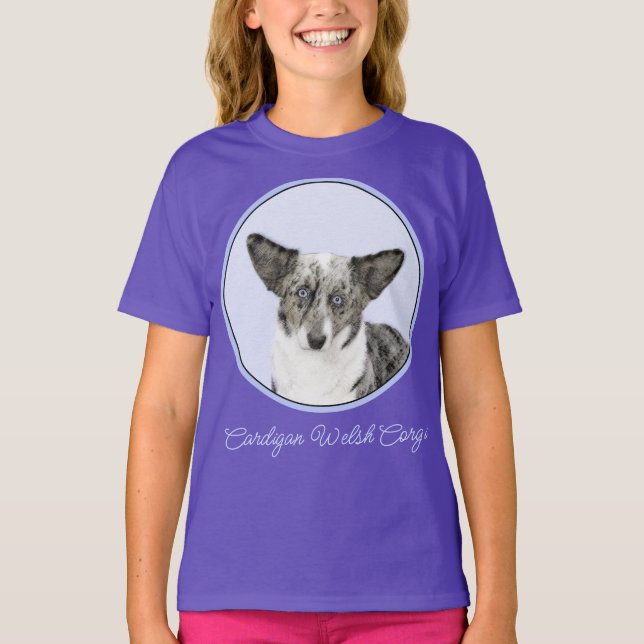 Camiseta Cardigan Welsh Corgi Painting - Original Dog Art T (Anverso)