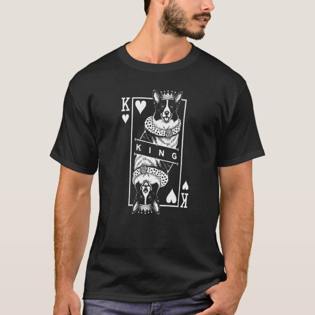 Camiseta Cardigan Welsh Corgi Rey De Corazones Divertido Am (Anverso)