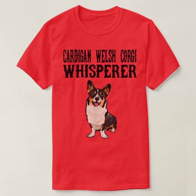 Camiseta Cardigan Welsh Corgi Wisperer Gracioso Perro Perro (Diseño del anverso)