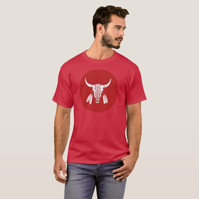 Camiseta cardinal de círculo de baile fantasma roj (Anverso completo)