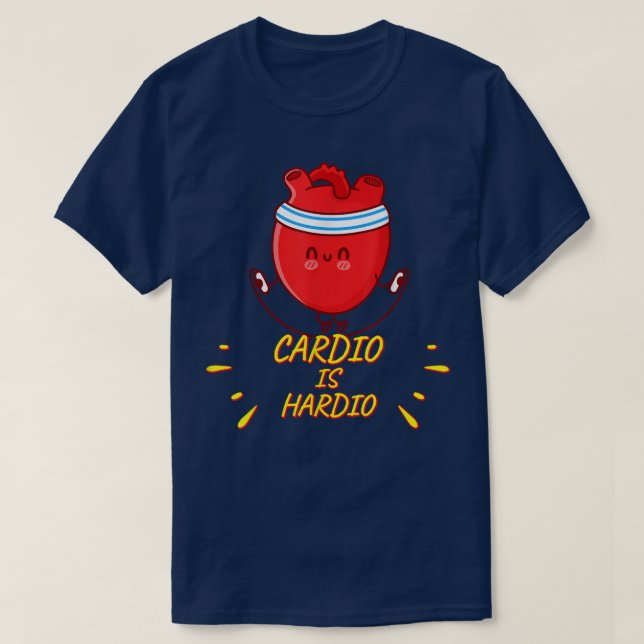 Camiseta Cardio Es Hardio, Ejercicio Gimnasio Gracioso Sas  (Diseño del anverso)