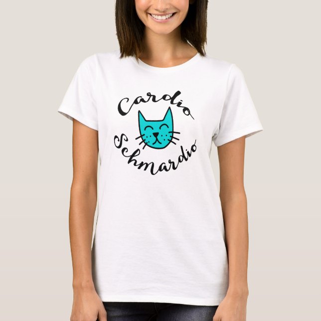 Camiseta Cardio Schmardio Lazy Cat Funny (Anverso)
