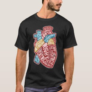 Camiseta Cardiología Anatómica del Corazón Humano Cardiolog
