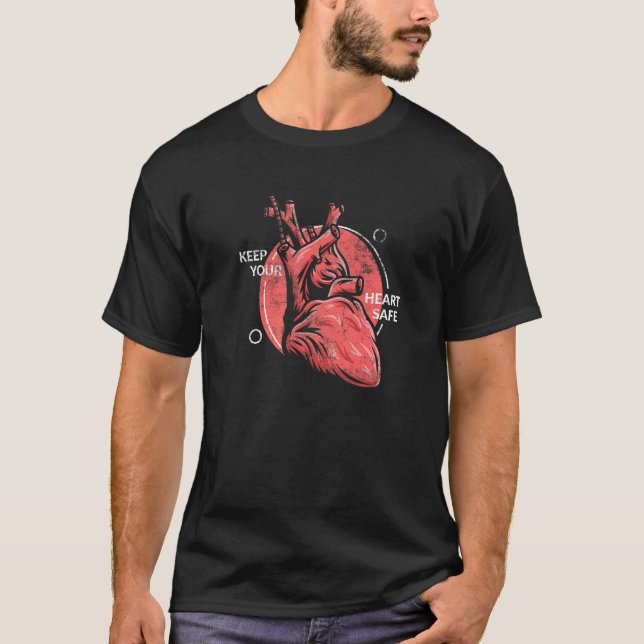 Camiseta Cardiología Cardiólogo Mantener la anatomía segura (Anverso)