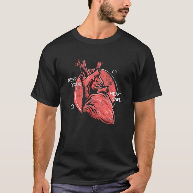 Camiseta Cardiología Cardiólogo Mantener la anatomía segura (Anverso)