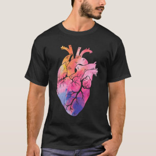 Camiseta Cardiología colorante del corazón anatómico pas