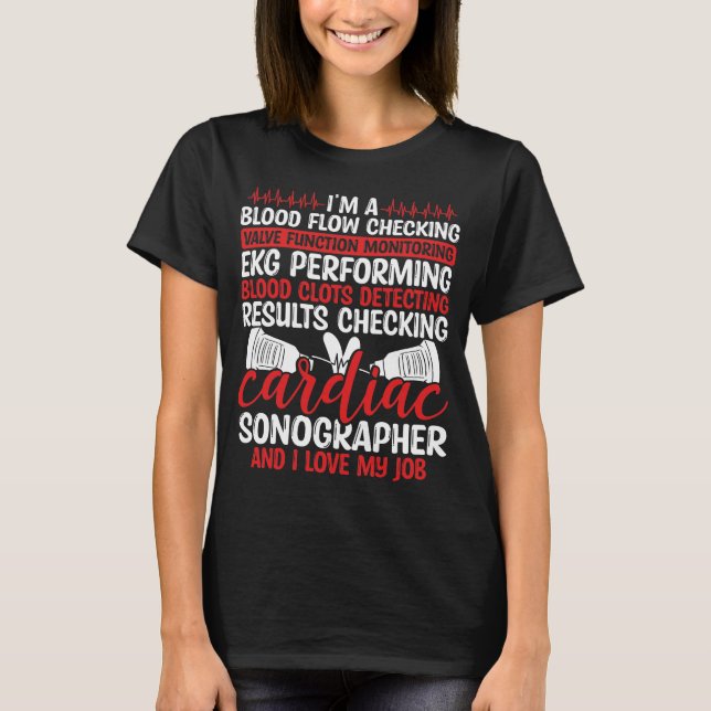 Camiseta Cardiología ultratécnica de sonógrafo cardíaco Cor (Anverso)
