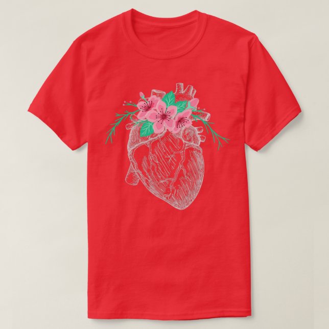 Camiseta Cardiólogo cardíaco anatómico (Diseño del anverso)