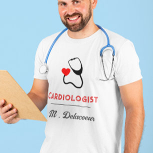 Camiseta Cardiólogo - Estetoscopio con forma de corazón