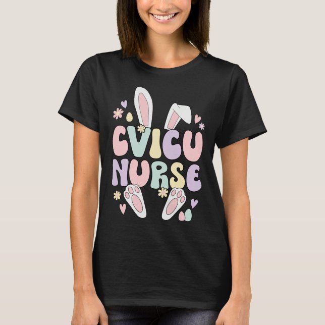 Camiseta Cardiovascular Intensive Care Unit Nurse Easter Bu (Anverso)