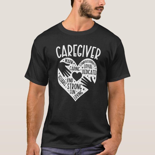 Camiseta Caregiver Heart Caregiving Caregivers Premium (Anverso)