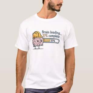 Camiseta Carga cerebral 37 por ciento completada Divertida