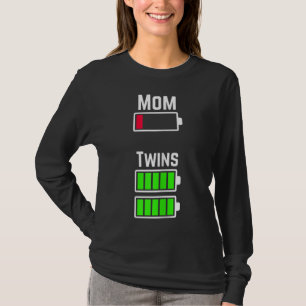 Camiseta Carga de batería baja para mamá gemela cansada