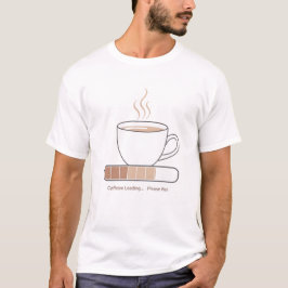 Camiseta Carga de Cafeína - Arte de Línea de Café Divertido