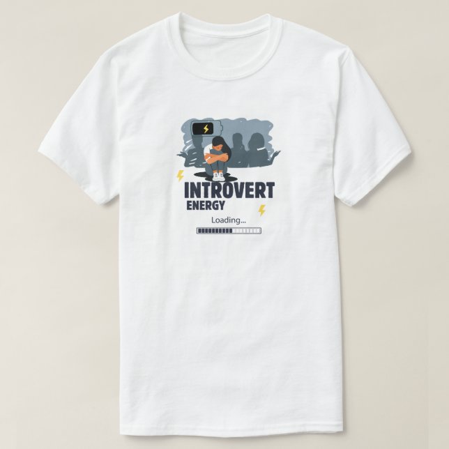 Camiseta Carga de Energía de Introvertido (Diseño del anverso)