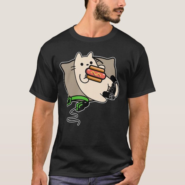 Camiseta Carga de juego de perros calientes para el gato ju (Anverso)