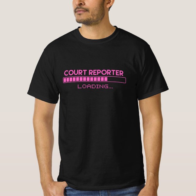 Camiseta Carga de reportero judicial (Anverso)