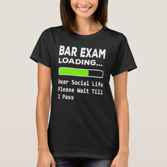 Camiseta Carga del examen de barras Querida vida social, es (Anverso)