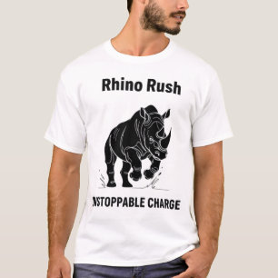 Camiseta Carga Imparable Rhino Rush Minimalista NEGRO