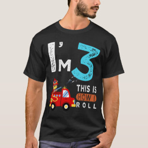 Camiseta Cargador de niños tercer Fiesta de cumpleaños tres