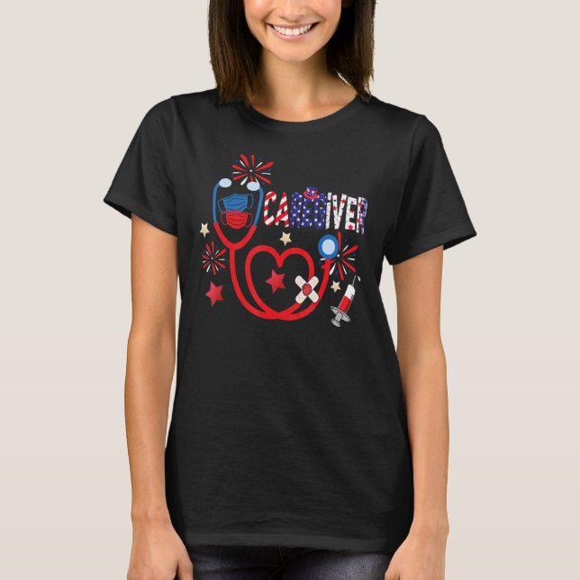 Camiseta Cargador Stethoscope Jeringa Fuegos artificiales E (Anverso)