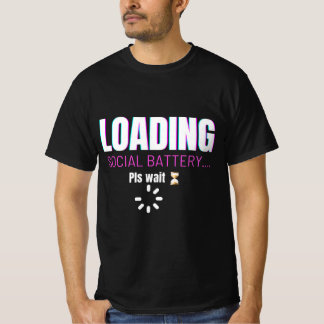 Camiseta Cargando Batería Social | Humor Divertido de Intro