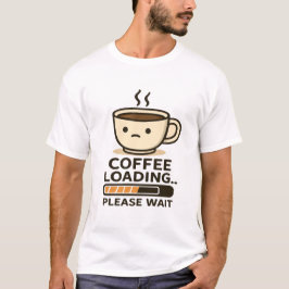 Camiseta Cargando Café Por Favor Espere - Divertido Café de