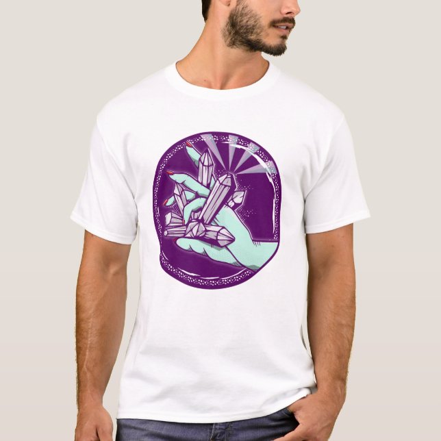 Camiseta Cargando cristales de amatista (Anverso)