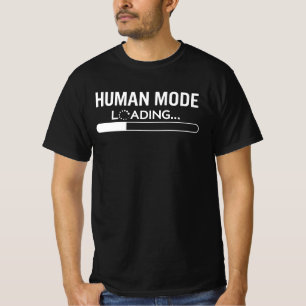 Camiseta Cargando Modo Humano - Error Divertido de Tecnolog
