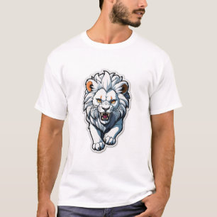 Camiseta Cargar diseño de cubo de león blanco