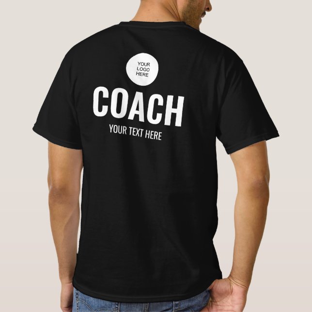 Camiseta Cargar logotipo aquí entrenador de equipo Mens Bla (Reverso)