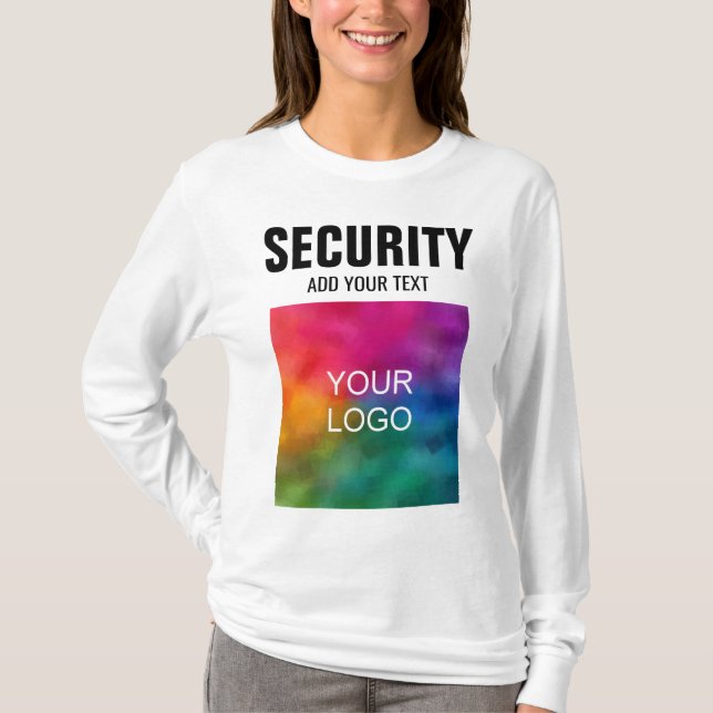 Camiseta Cargar Su Logo Aquí Womens Long Sleeve Security (Anverso)