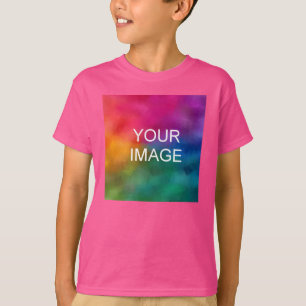Camiseta Cargar tu plantilla de fotos Niños Guau Rosa