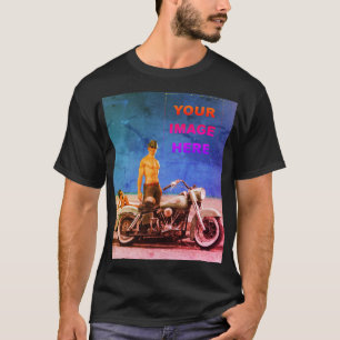 Camiseta Cargar tu propio arte o foto Vivid Black T-Shirt