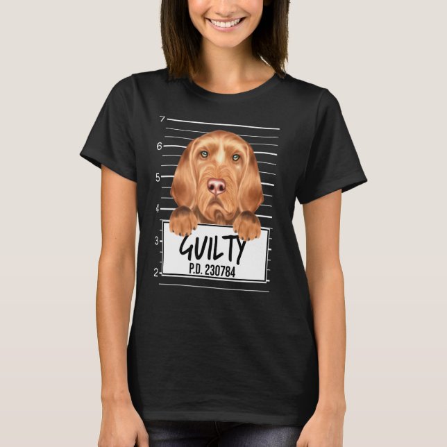 Camiseta Cargo culpable Vizsla Mugshot (Anverso)