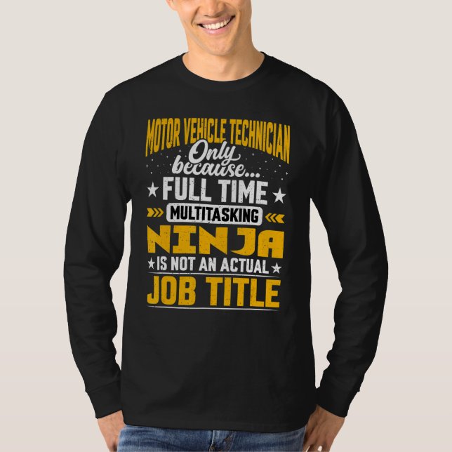 Camiseta Cargo de ingeniero técnico de vehículos de motor (Anverso)