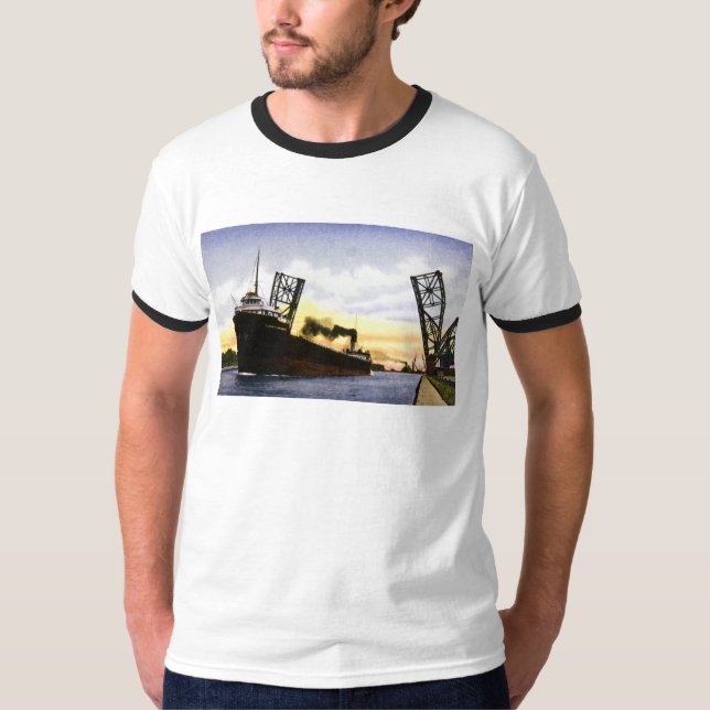 Camiseta Carguero vacío que pasa el puente de báscula, (Anverso)