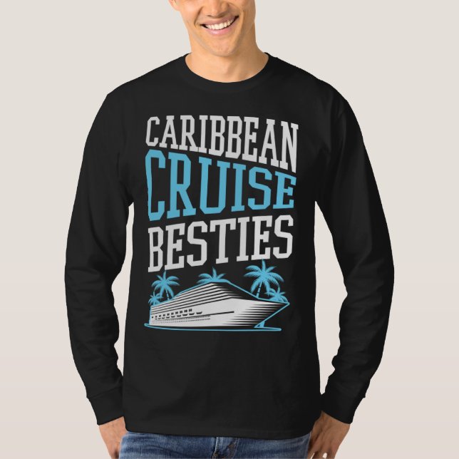 Camiseta Caribbean Cruise Besties Matching Cruise Ship Vaca (Anverso)