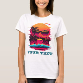 Camiseta caribe de palmera vintage de los años 80