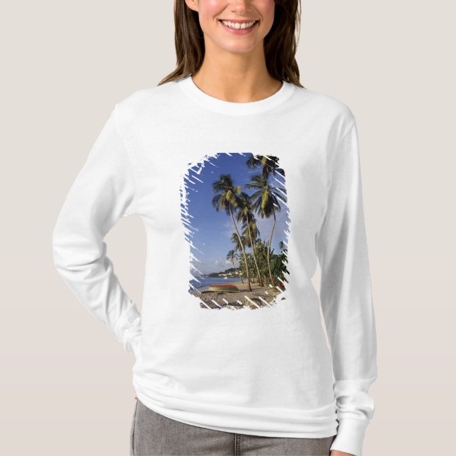Camiseta CARIBE, Granada, St. George, Barcos en palmera (Anverso)
