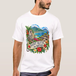 Camiseta caribeña de acuarela de San Cristóbal y N