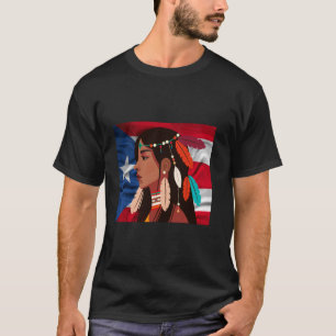Camiseta Caribeña Puertorriqueña Bandera Indígena Taino