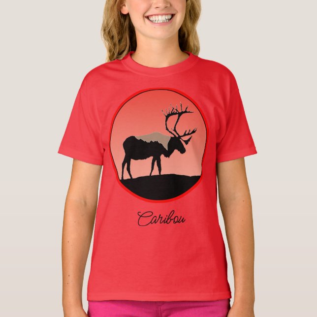 Camiseta Caribou at Sunset - Original 'T-Shirt' de Arte de  (Anverso)